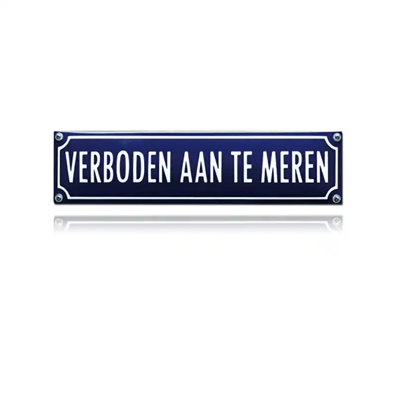 Op = Op NH-91 emaille verbodsbord ‘Verboden aan te meren‘
