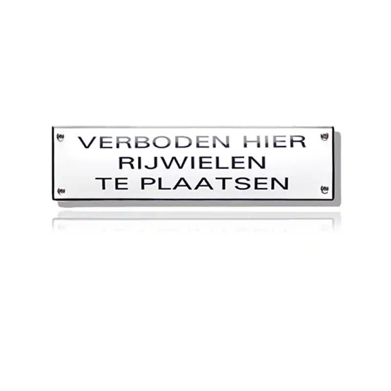 NH-50 emaille verbodsbord ‘Verboden hier rijwielen te plaatsen‘ Nieuw