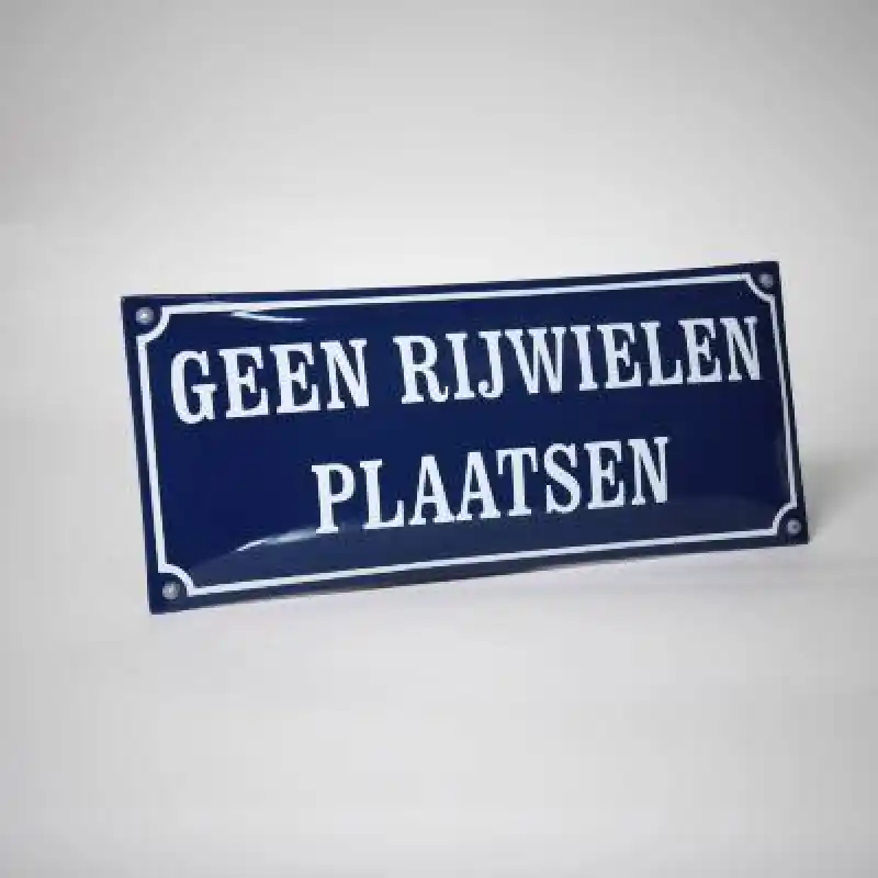 Beste Prijs NH-108 emaille verbodsbord ‘Geen rijwielen plaatsen‘ blauw