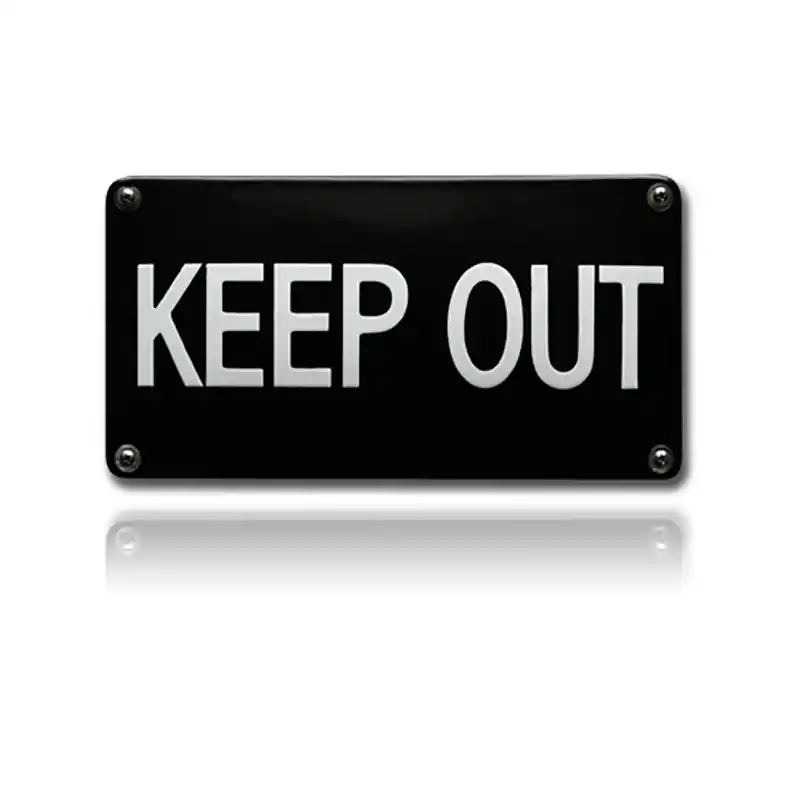 NH-100 emaille verbodsbord ‘Keep out‘ Fabrieksprijs