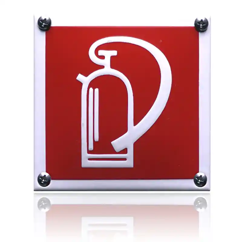 Gecertificeerd Emaille veiligheidsbord pictogram ‘Brandblusser‘ vierkant
