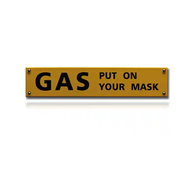 Hoge Kwaliteit NH-103 emaille veiligheidsbord ‘Gas put on your mask‘