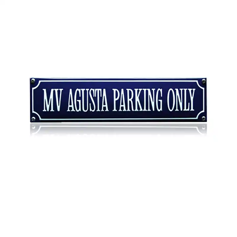 Populair SS-63 emaille straatnaambord ‘MV agusta parking only‘