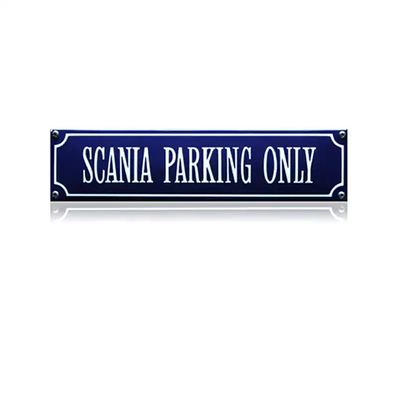 SS-82 emaille straatnaambord ‘Scania parking only‘ Shop Nu