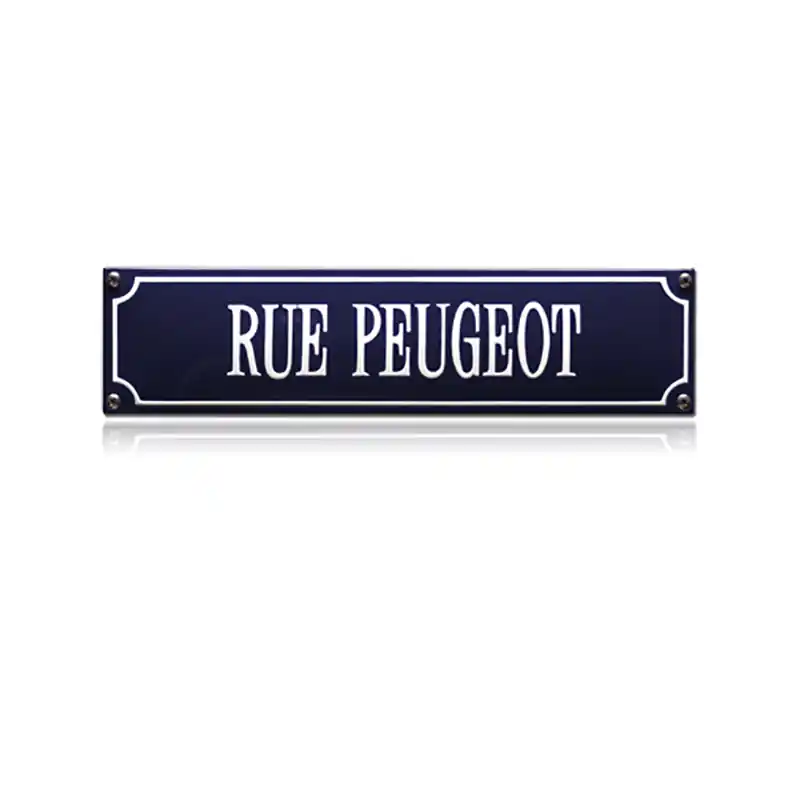 Beperkt Aanbod SS-81 emaille straatnaambord ‘Rue Peugeot‘