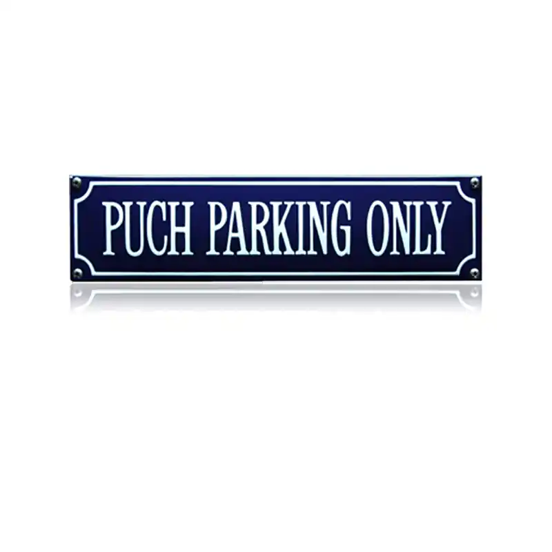 Beperkt Aanbod SS-75 emaille straatnaambord ‘Puch parking only‘