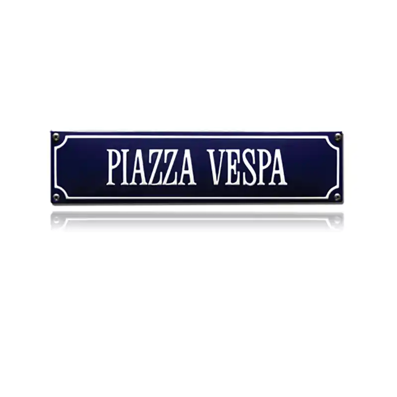 SS-71 emaille straatnaambord ‘Piazza Vespa‘ Snelle Levering