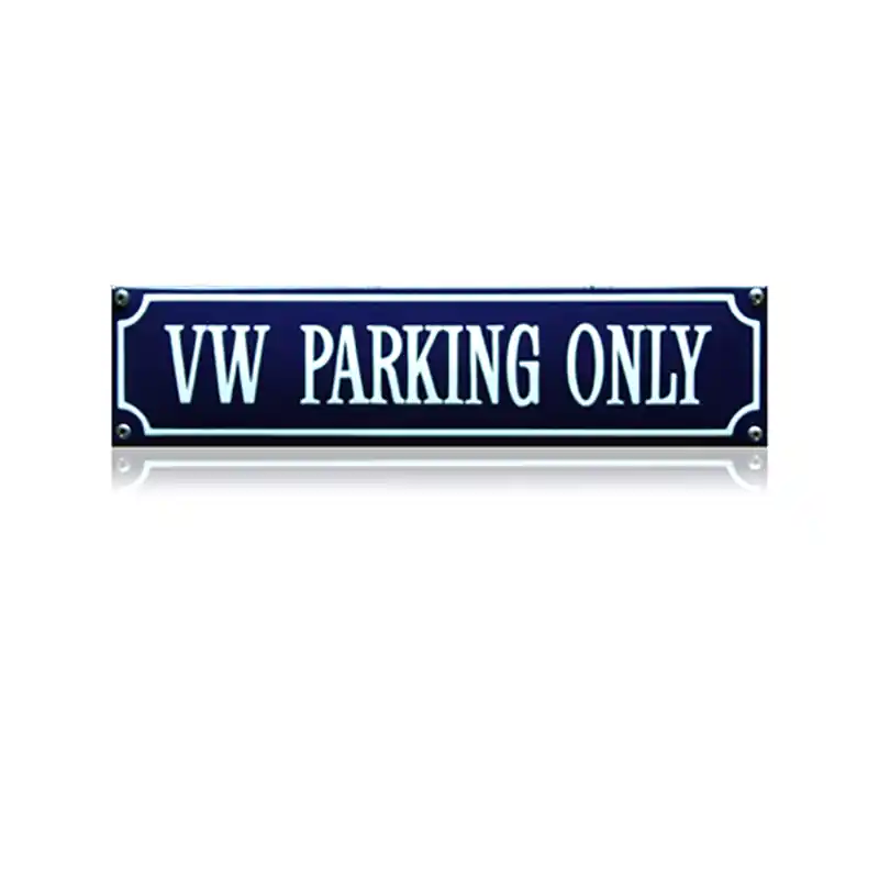 Hete Deal SS-94 emaille straatnaambord ‘VW parking only‘