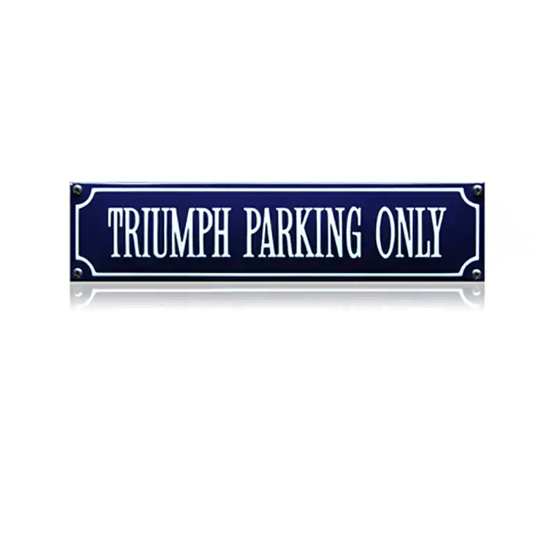 SS-89 emaille straatnaambord ‘Triumph parking only‘ Korting