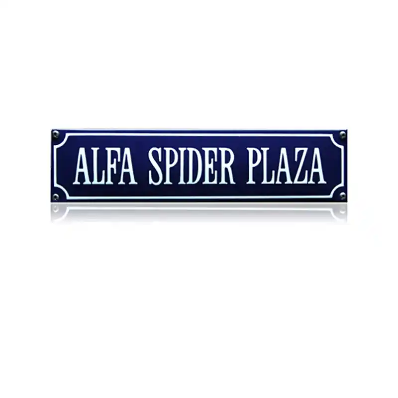 Superprijs SS-05 emaille straatnaambord ‘Alfa spider plaza‘