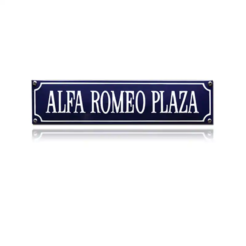 SS-04 emaille straatnaambord ‘Alfa romeo plaza‘ Laatste Kans