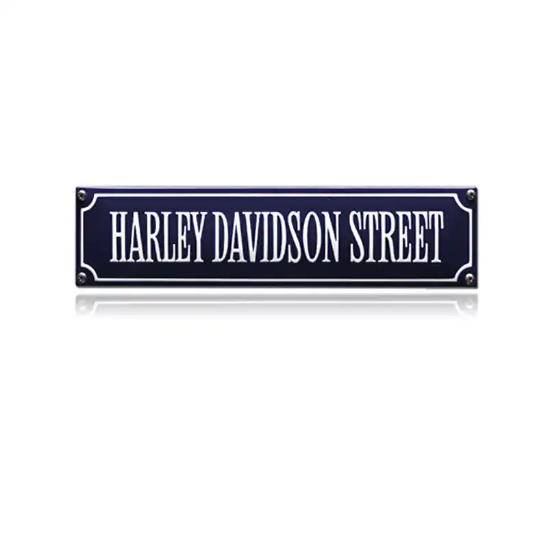 SS-34 emaille straatnaambord ‘Harley Davidson street‘ Hoge Kwaliteit