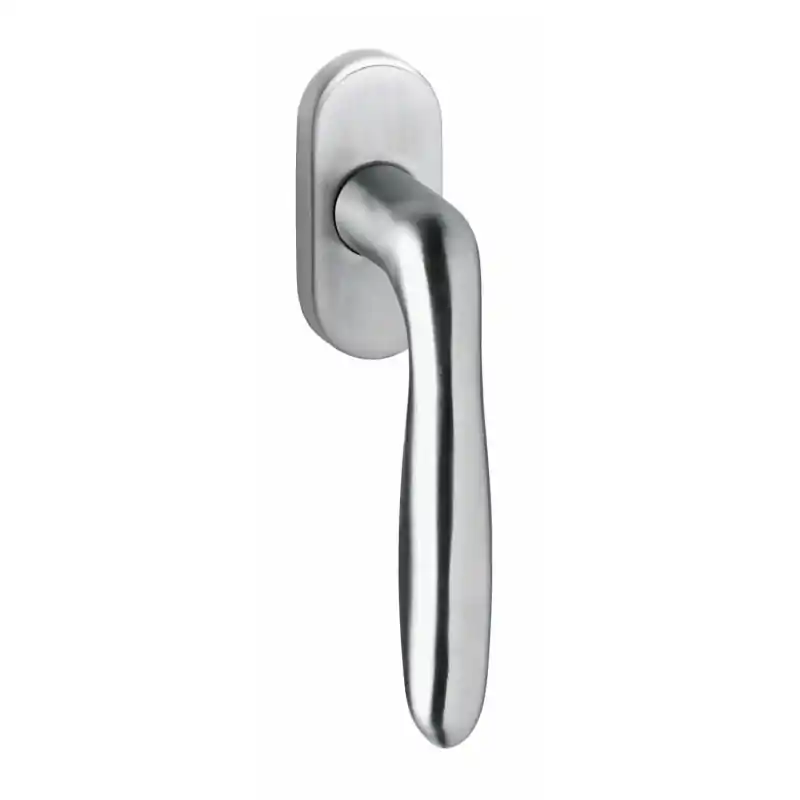 Op = Op Intersteel Raamkruk Draaikiepgreep Jupiter op ovale rozet RVS geborsteld