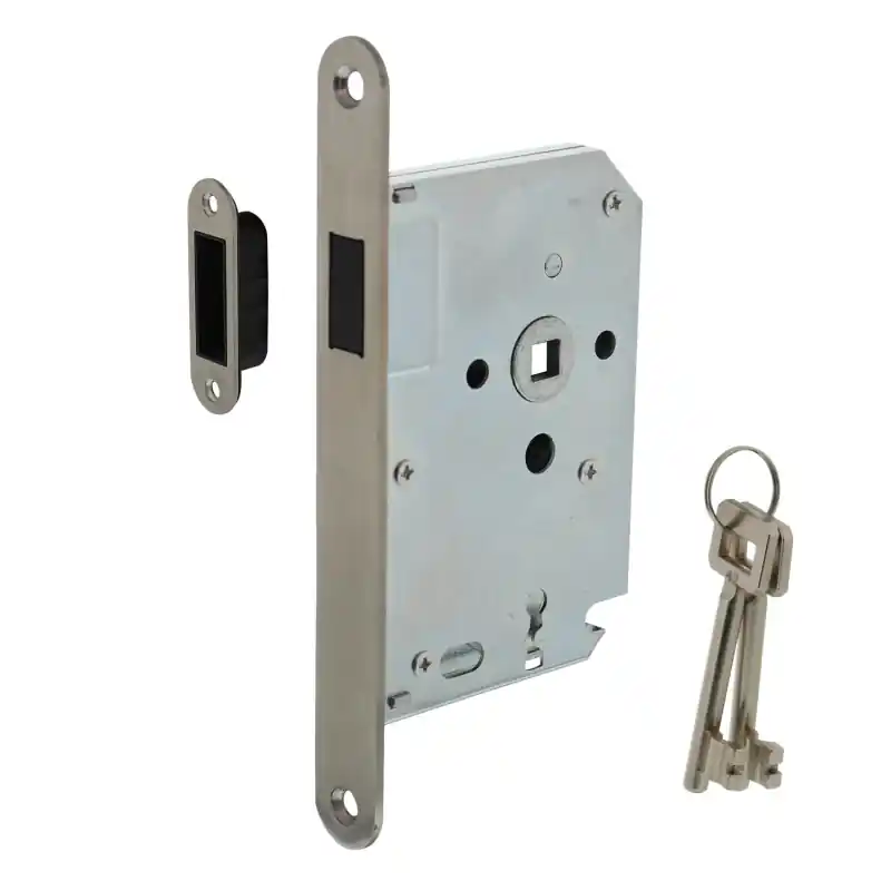 Betrouwbaar Intersteel magneet klavier D&N slot BB55, voorplaat afgerond RVS, doornmaat 50mm
