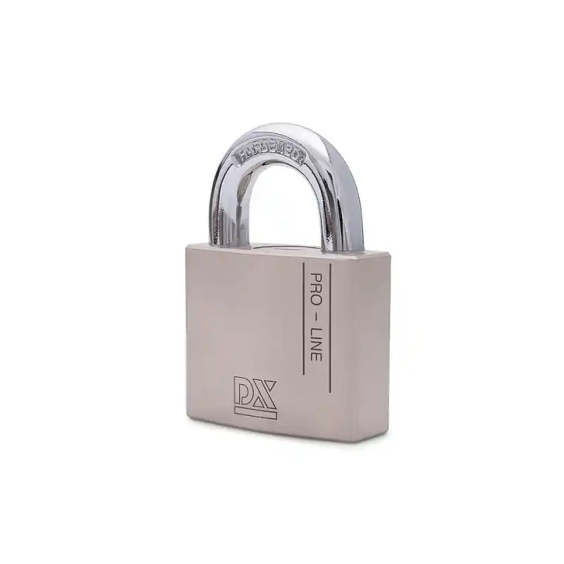 Exclusieve Aanbieding Hangslot met open beugel DX 52 mm verschillend sluitend, zilver