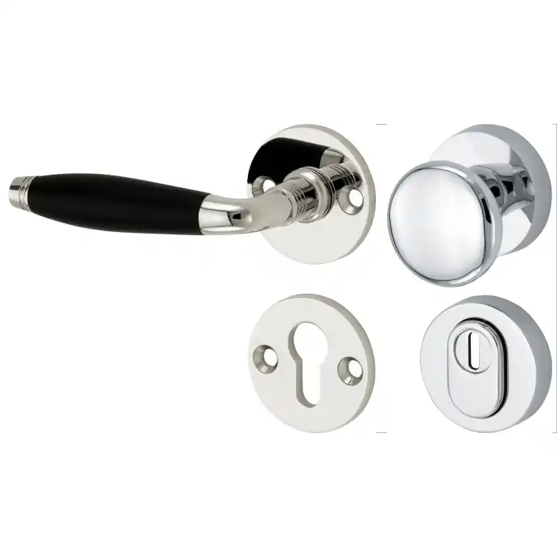 Mi Satori knop/kruk op rozet - SKG Bonton ebben glans nikkel / glans chroom Express Levering