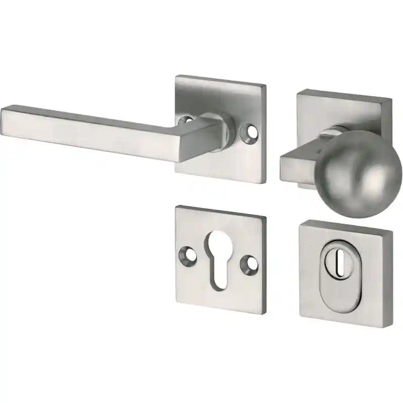 Lage Kosten Mi Satori knop/kruk op rozet - SKG Kare mat nikkel/mat nikkel PVD