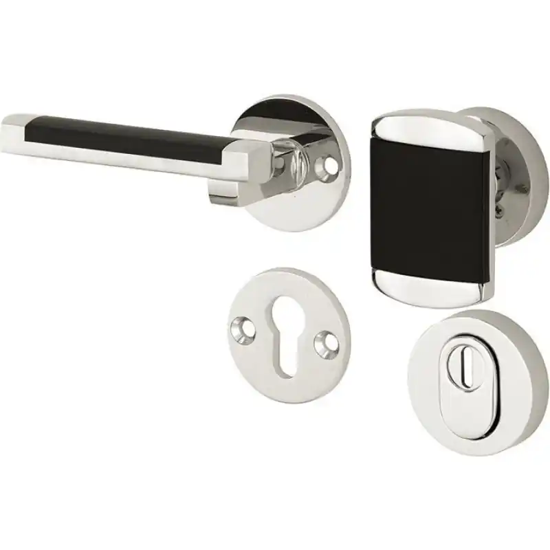 Mi Satori knop/kruk op rozet - SKG Dual glans nikkel / glans chroom Laatste Kans