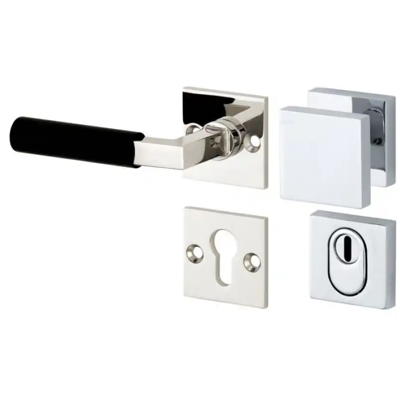 Mi Satori knop/kruk op rozet - SKG Bauhaus glans nikkel / glans chroom-zwart Betrouwbaar