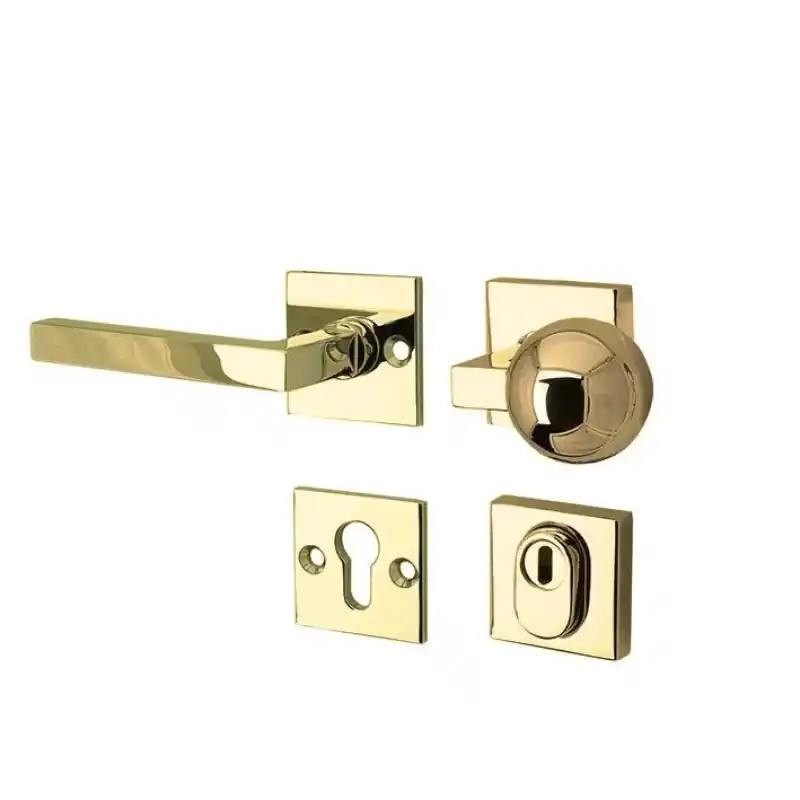 Laatste Kans Mi Satori knop/kruk op rozet - SKG Kare bauhaus messing pvd