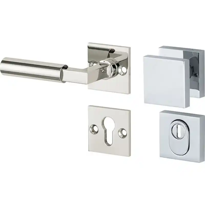Must-Have Mi Satori knop/kruk op rozet - SKG Bauhaus glans nikkel / glans chroom