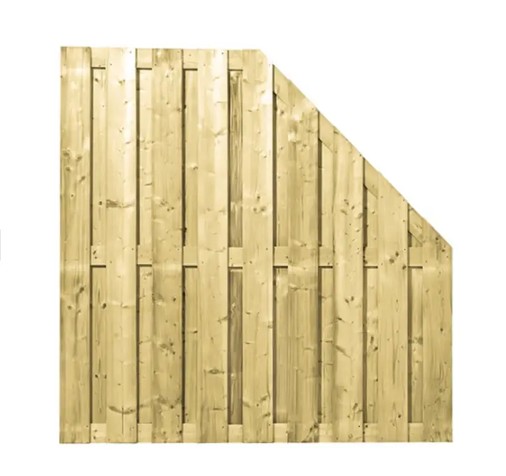 Bestel Nu Vuren Scherm Hoek Links 17-planks Groen Geïmpregneerd 90 x 180 cm