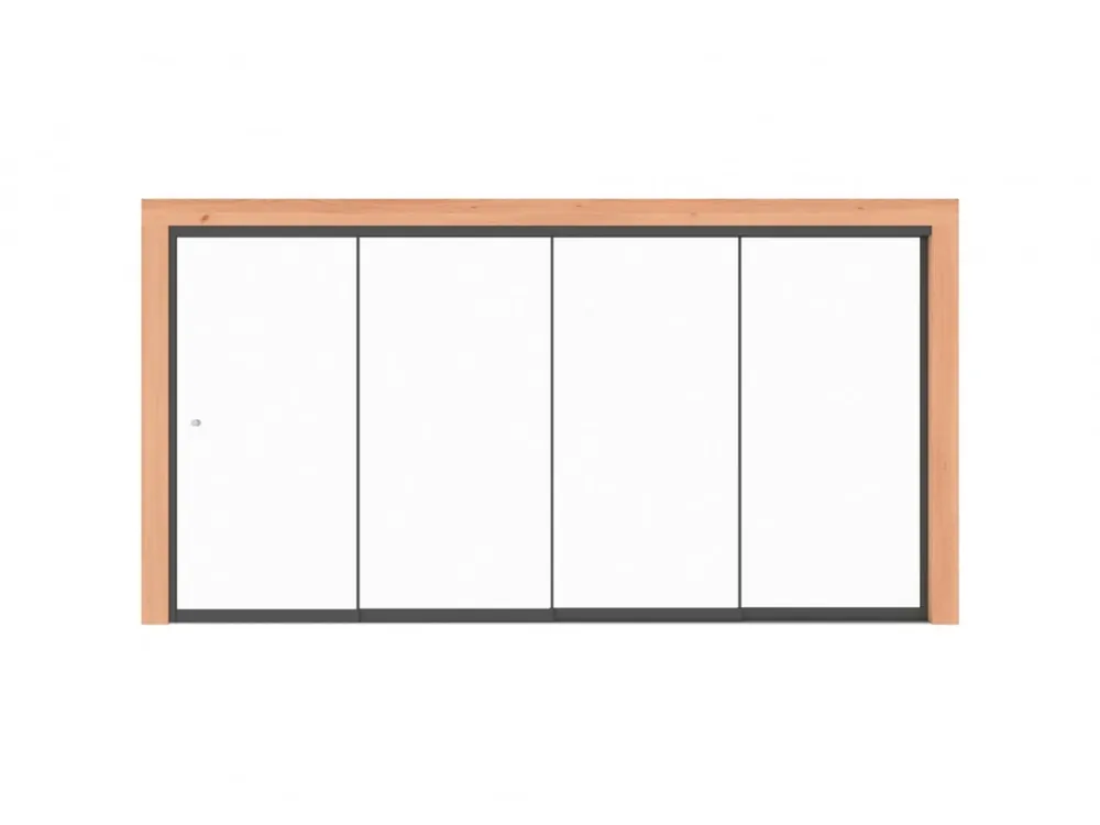 Glazen Schuifwand 350 x 200 cm 10 mm 4-delig Weekendaanbieding