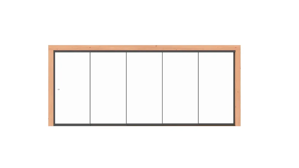 Tijdelijk Beschikbaar Glazen Schuifwand 450 x 240 cm 10 mm 5-delig