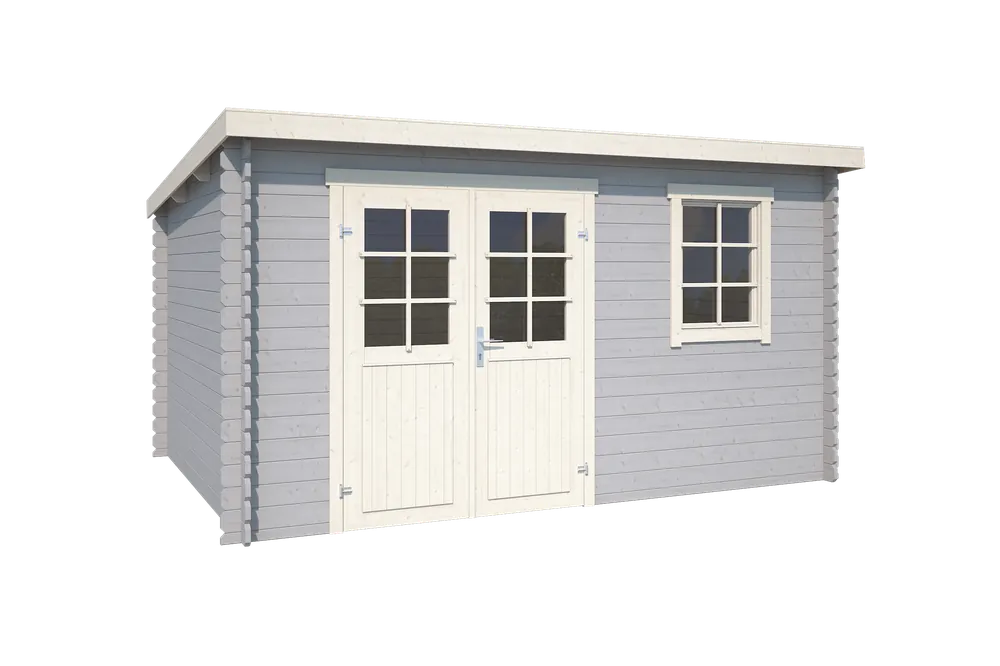 Gereduceerde Prijs Outdoor Life Blokhut Amira Platinum Grey-Wit 380 x 275 cm