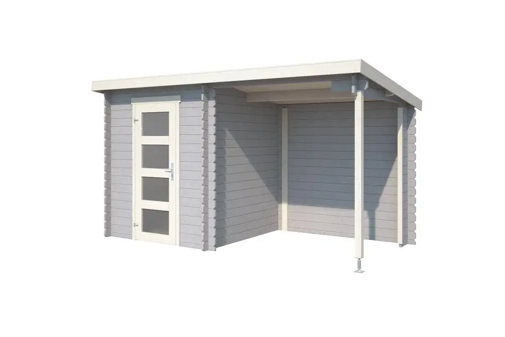 Outdoor Life Blokhut Jelle Platinum Grey-Wit 370 x 175 cm Premium