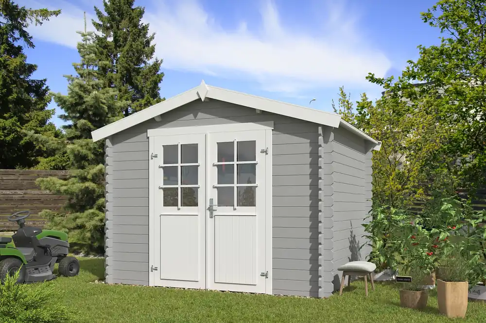 Outdoor Life Blokhut Norah Platinum Grey-Wit 275 x 230 cm Alleen Vandaag
