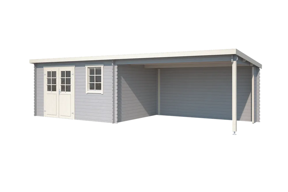 Outdoor Life Blokhut Aida Platinum Grey-Wit 760 x 275 cm Betrouwbaar