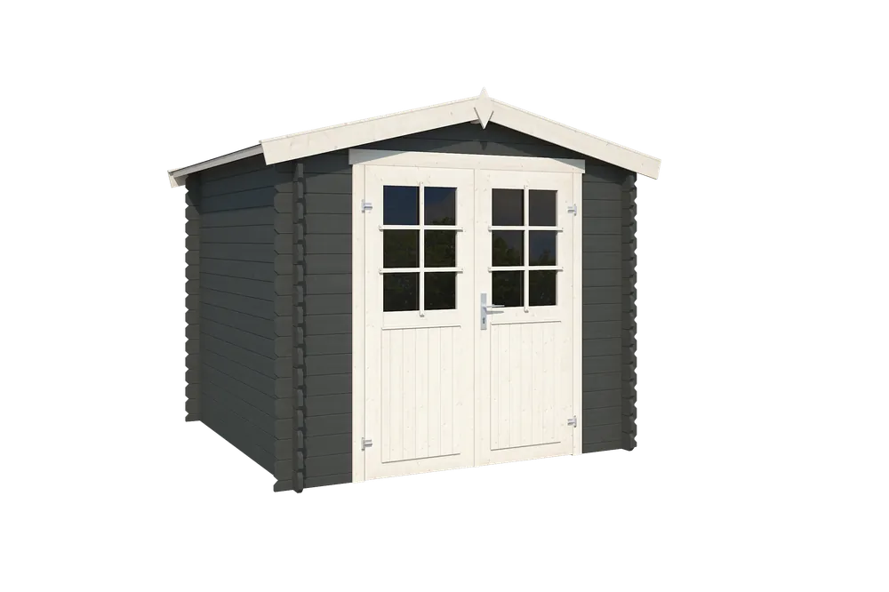 Op = Op Outdoor Life Blokhut Ingo Carbon Grey-Wit 230 x 230 cm