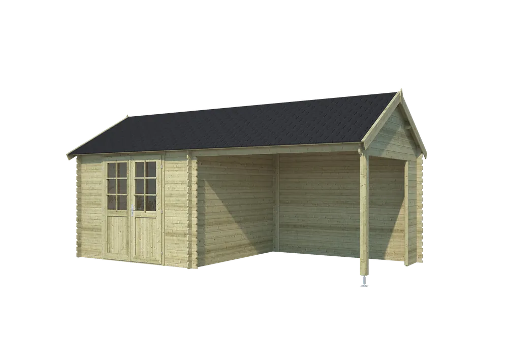 Seizoensaanbieding Outdoor Life Blokhut Fraya Groen Geïmpregneerd 575 x 275 cm