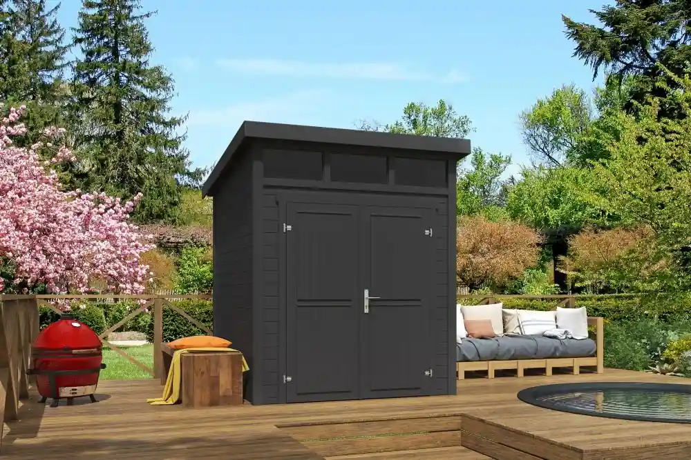 Outdoor Life Blokhut Kibo 1 Carbon Grey 200 x 200 cm Op = Op