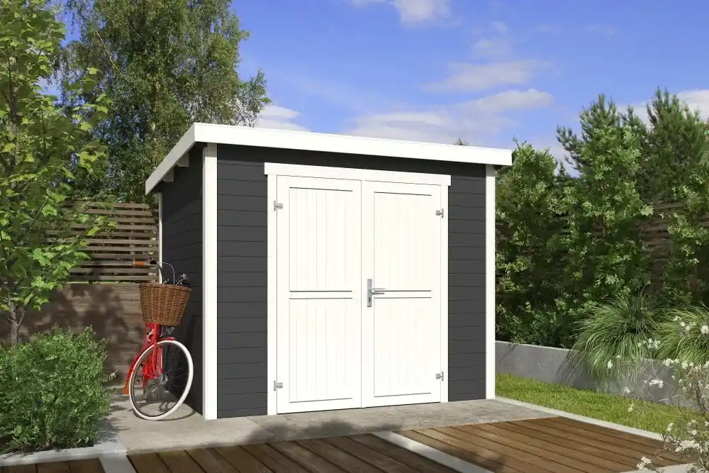 Beste Prijs Outdoor Life Blokhut Mila Carbon Grey-Wit 250 x 200 cm