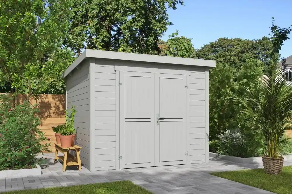 Koop Vandaag Outdoor Life Blokhut Mila Platinum Grey 250 x 250 cm