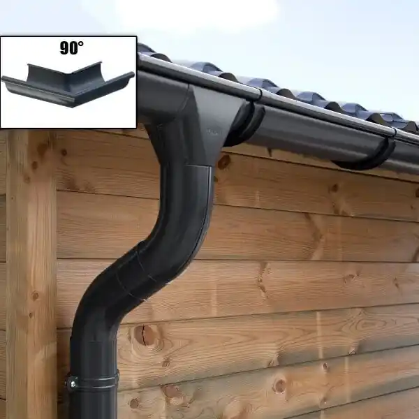 Zinken Dakgoot Vierhoekig Dak Type 110 Zwart - Lengte 1480 cm Seizoensaanbieding