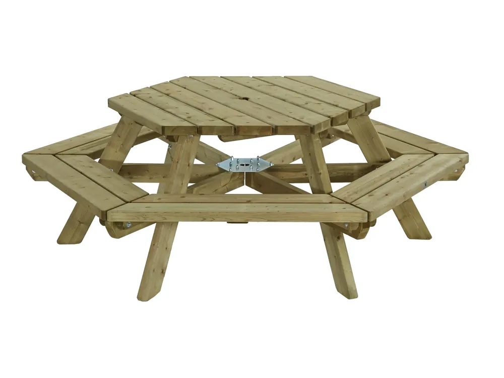 Veilige Betaling Talen Picknicktafel Zeshoek 225 cm