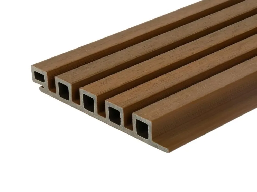 Composiet Rhombusprofielplank Castellation 25 2.5 x 19.6 cm (25 x 196 mm) Teak - Lengte 290 cm Hoge Kwaliteit