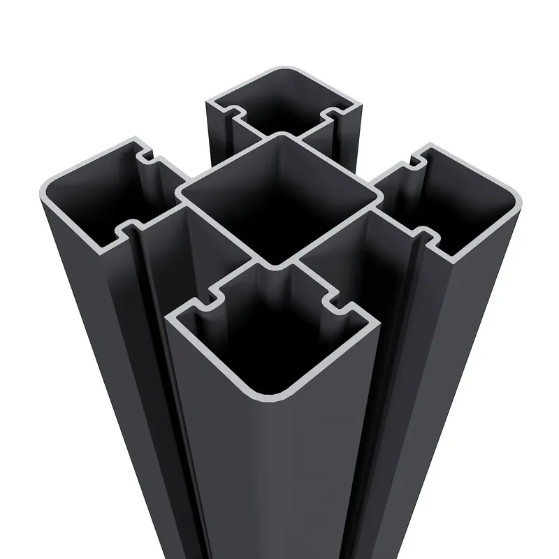 Speciale Aanbieding Aluminium Sleufpaal 8 x 8 cm (80 x 80 mm) Zwart - Lengte 190 cm