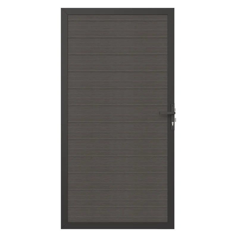 Snelle Levering Composiet Deur Aluminium Frame Horizontaal Silver Gray 100 x 195 cm
