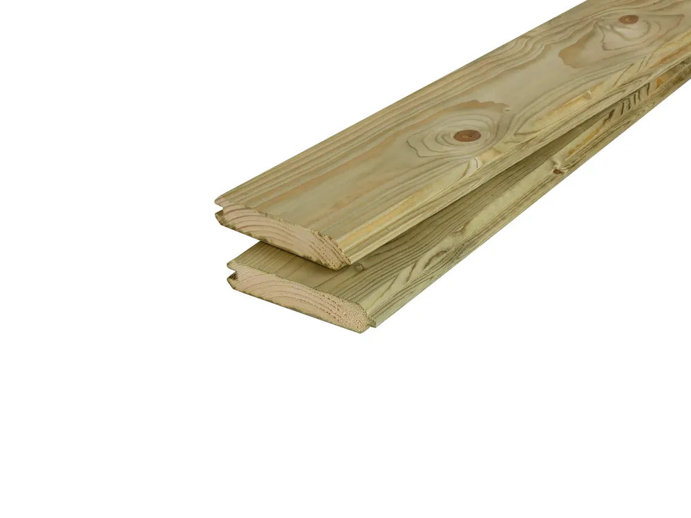 Must-Have Vuren Blokhutprofielplank 2.8 x 14.5 cm (28 x 145 mm) Geschaafd Geïmpregneerd - Lengte 300 cm