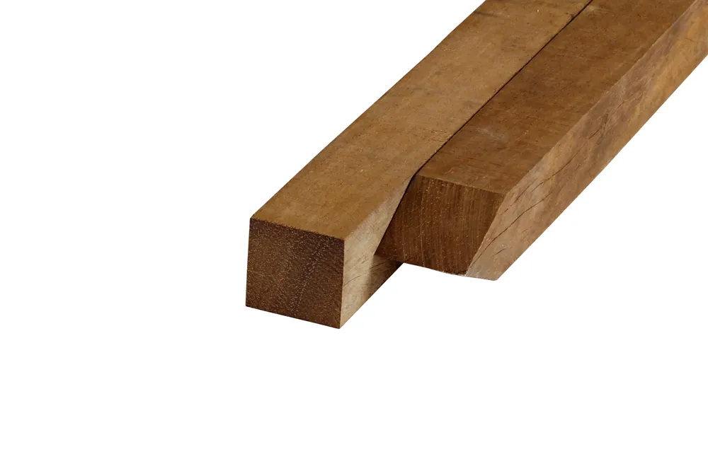 Gereduceerde Prijs Hardhout Azobe Paal 7 x 7 cm (70 x 70 mm) Fijnbezaagd - Lengte 300 cm