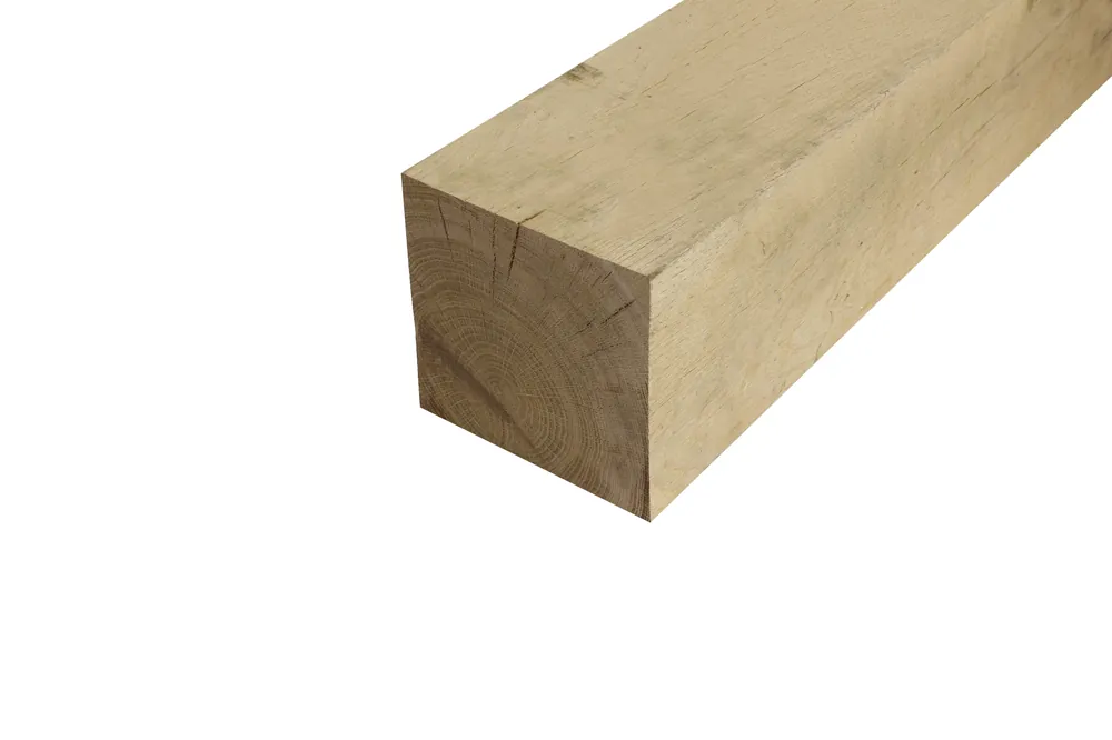 Eiken Paal 12 x 12 cm (120 x 120 mm) - Lengte 300 cm OP = OP Betaalbaar