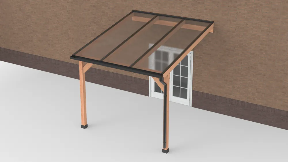 Bestel Nu Douglas Terrasoverkapping Zwart Polycarbonaat Helder Geschaafd 300 x 350 cm