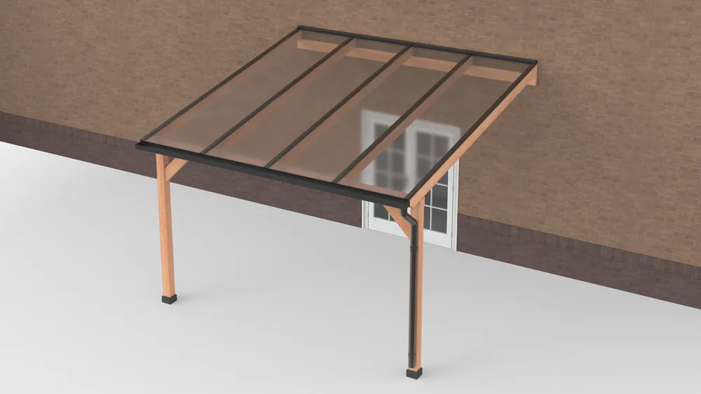 Exclusieve Aanbieding Douglas Terrasoverkapping Zwart Polycarbonaat Helder Geschaafd 400 x 400 cm