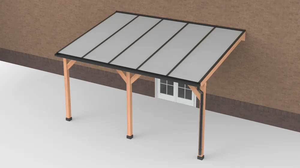 Douglas Terrasoverkapping Zwart Polycarbonaat Opaal Geschaafd 500 x 350 cm Must-Have