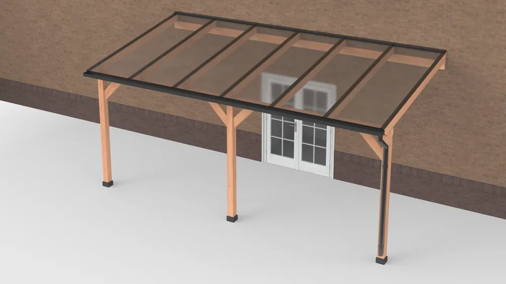Douglas Terrasoverkapping Geschaafd Zwart Polycarbonaat Helder 600 x 300 cm Fabrieksprijs