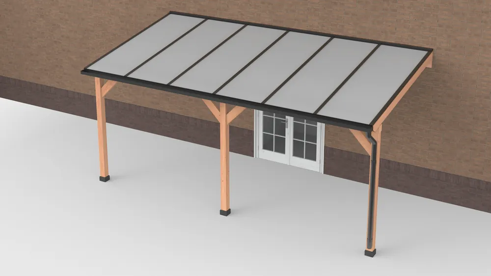 Dagaanbieding Douglas Terrasoverkapping Zwart Polycarbonaat Opaal Geschaafd 600 x 300 cm